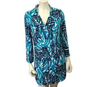 LILLY PULITZER V‎ NECK 3/4 SLEEVE SHIFT DRESS SIZE 4